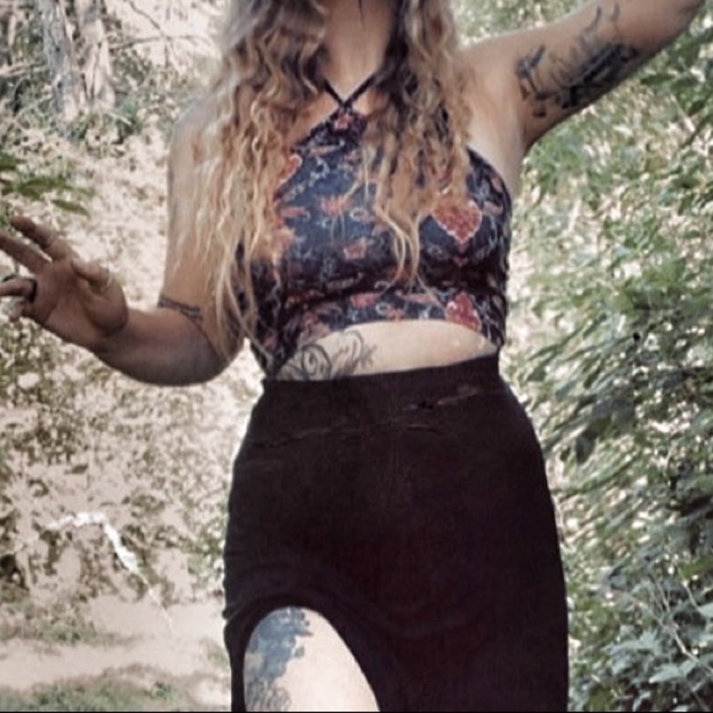 Forever 21 Paisley Halter Crop Top, Small.